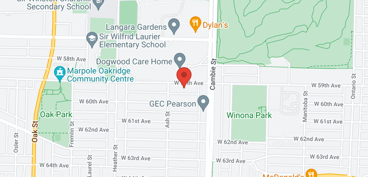 map of 554 W 59TH AVENUE